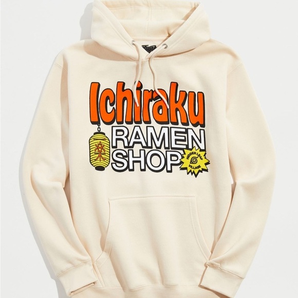 Urban Outfitters Ichiraku Ramen Graphic Hoodie - Cream - Picture 1 of 8